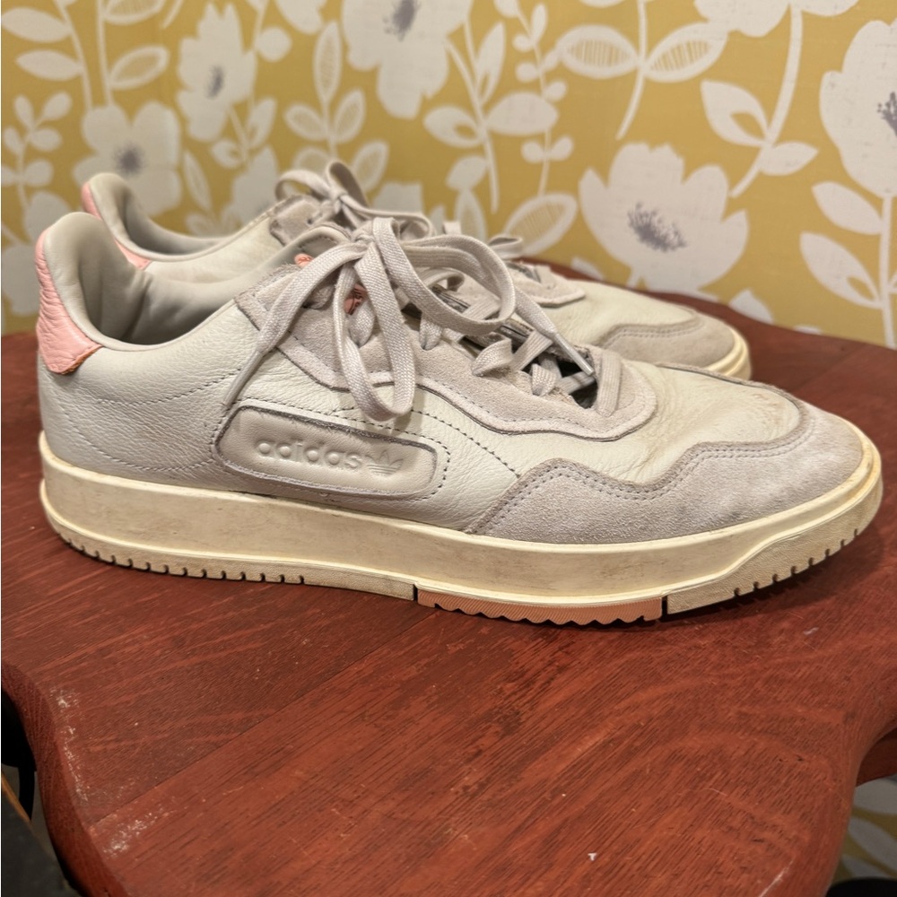 Adidas White and Pink Casual Shoes